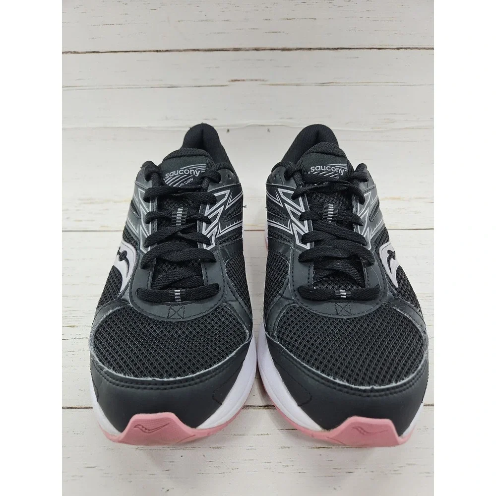Saucony Cohesion 14 Athletic Running Shoes Womens 9.5 Wide Black Pink S10628-1